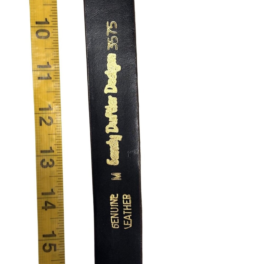 Sandy Duftler Designs Embossed Genuine Leather Belt, Western Design - Picture 6 of 8